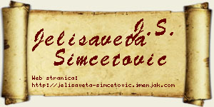 Jelisaveta Simčetović vizit kartica